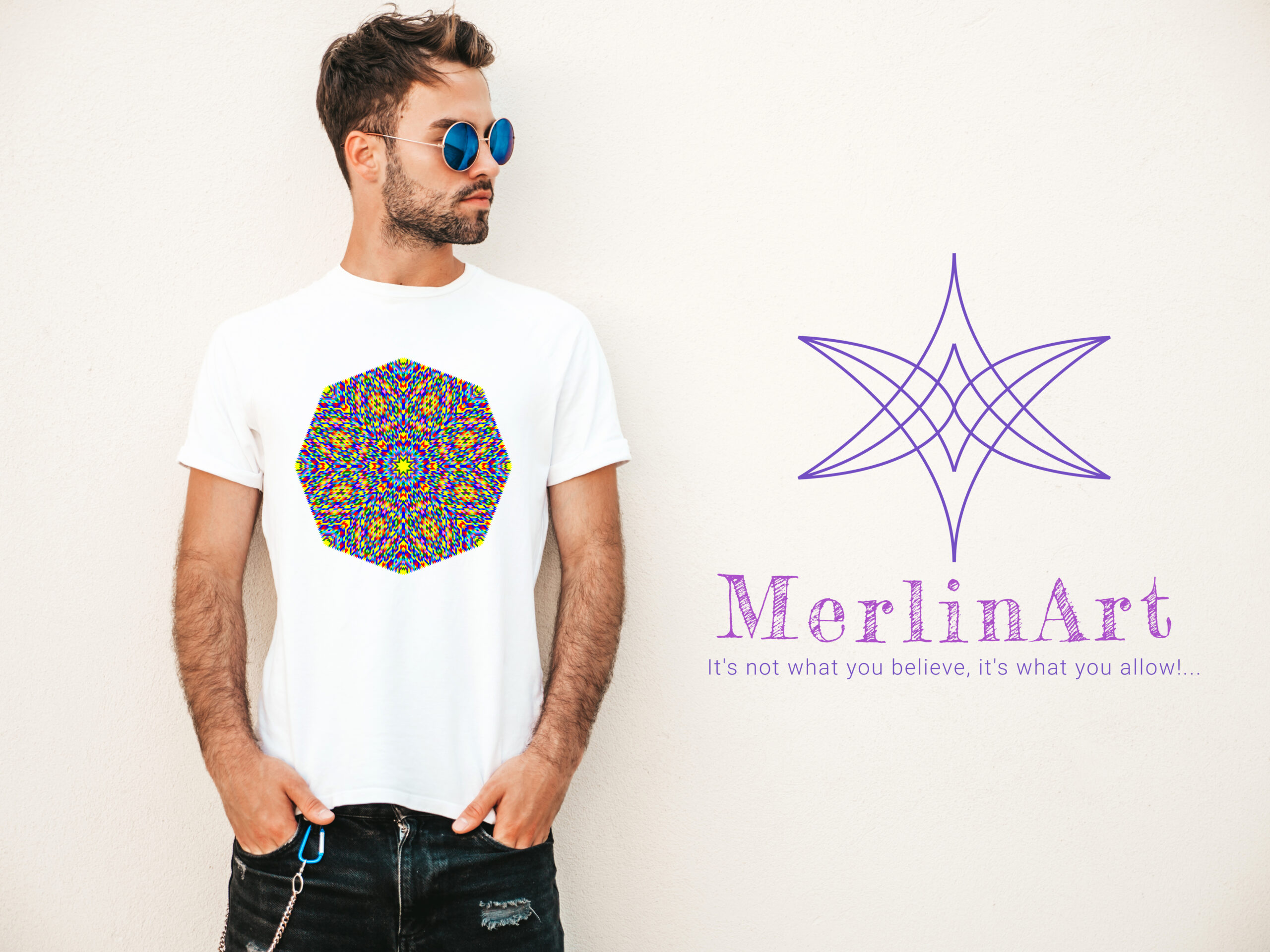 Tricou Mandala Vitalitate - Performanță - Împlinire, pentru bărbați, by MerlinArt.